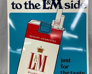 Emb. L&M Cigarettes Metal Sign, 20 x 24 Inches
