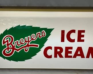 Breyer’s Ice Cream Lexan Light-Up Sign, 25in x 12in