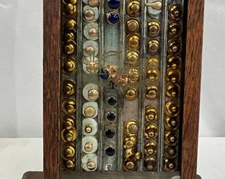 Wooden Cuff Link Store Display Cabinet With Glass Front, 6in x 10in