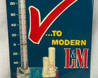 Emb. L&M Cigarettes Thermometer, 6 x 13 Inches