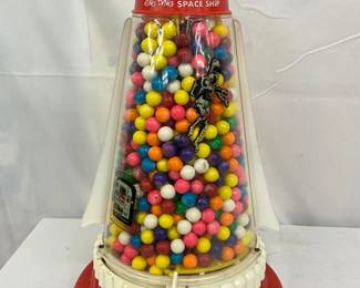 Ring Ding Space Ship Cone-Shaped Plastic Gumball Machine, 10in x 16in