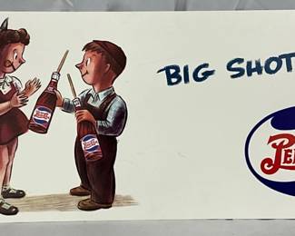 Pepsi-Cola Cardboard Sign, “Big Shot,” by Whitney Darrow Jr., 28x11