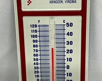 Emb. Light Milling Company Thermometer, Purina Chow Abingdon, VA, 2 1/2 x 6 1/2