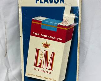 L&M Metal Tin Tacker Sign with Pack Graphic, 4×9