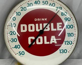 12in. Double Cola Advertising Glass Face Thermometer