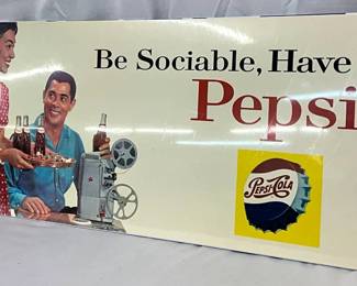‘Be Sociable, Have a Pepsi’ Paper sign, 28x11