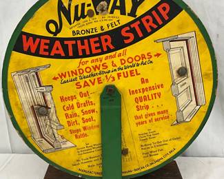 Nu-Way Weather Strip Early Spinner Store Display, Masonite, 13×14 Inches