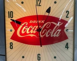 Coca-Cola Fishtail Clock , 16 inches