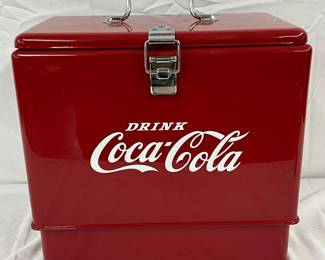 Coca-Cola Metal Drink Box Cooler, Restored, 16×15 Inches