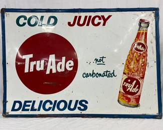 1963 Emb. Metal Tru-Ade Advertising Sign, 60in x 42in
