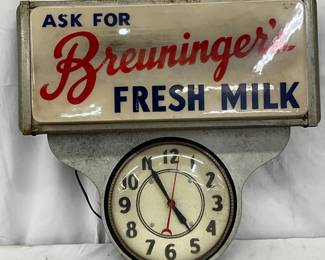 Breuninger’s Fresh Milk Clock by G.P. Gundlach & Co., 19×19 Inches