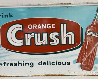 Emb. Orange Crush Sign w/Bottle Graphics, 56in x 32in