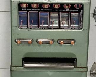 Early Green Metal Candy Machine with Mirror Panel, 23in x 70in