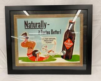 Orange Crush Cardboard Framed Sign, 31in x 25in