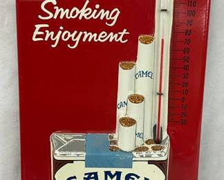 Emb. Camel Cigarettes Thermometer, 6 x 13 1/2 