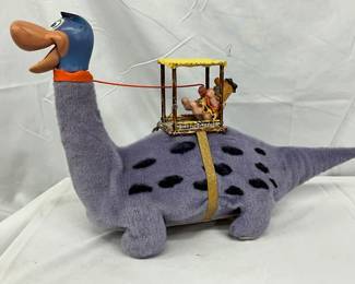 Early ‘Dino the Dinosaur Toy with Plush Body and Fred Flintstone, 18×12