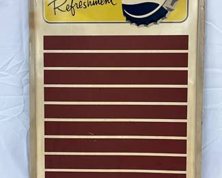 Pepsi-Cola Tin Sign with Menu Board, 20×30 Inches