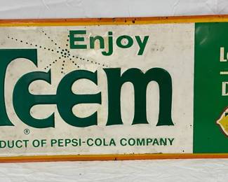 Emb. Teem Lemon-Lime Drink Metal Sign, 32in x 13in