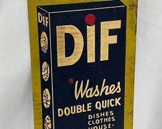 ‘DIF Washes Double Quick’ Door Tacker Sign, 3 x 8 1/2