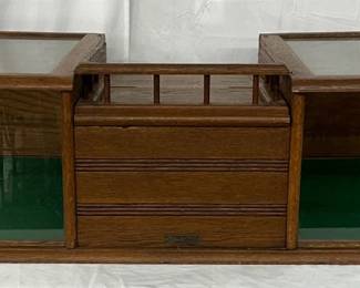 Early Oak Countertop Display Case by The Sun Mfg. Co., Columbus, Ohio, 52x23x12 