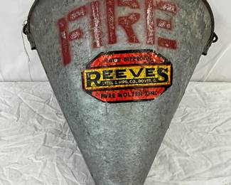 Early Reeves Steel & Mfg. Co. Galvanized Fire Water Bucket, 15 x 16 Inches