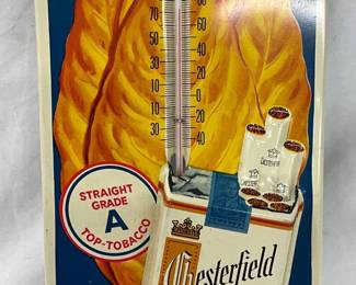 Emb. Chesterfield Advertising Thermometer, 6 x 13 Inches