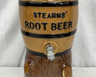 Stearns’ Root Beer Ceramic Cookie Jar, 15in x 7in