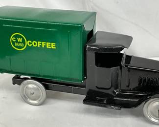 ‘CW Brand Coffee’ Metal Toy Truck, 11 x 5 Inches
