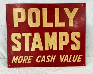 ‘Polly Stamps – More Cash Value’ SS Metal Sign, 22×17 Inches