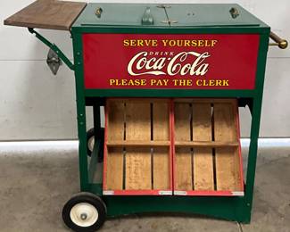 Coca-Cola Ice Chest w/Wooden Crates, 31.5(w) x 38(t) x 23.5(d) 