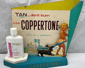Coppertone Counter Display with Lotion Bottle, 11 x 10 Inches
