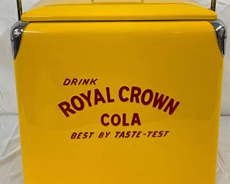 Royal Crown Cola Metal Drink Cooler With Chrome Accents, Restored, 18×17