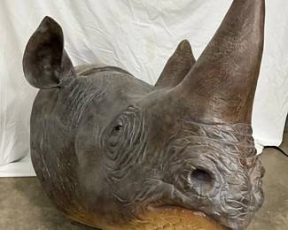 Oversized Rhino Head Statue, Plastic, 50in x 30in