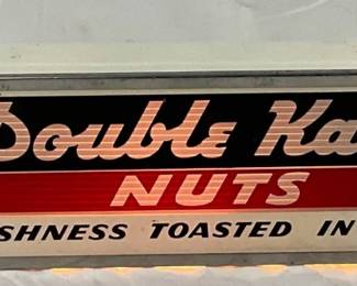 ‘Double Kay Nuts’ Lighted Sign with Glass Face, 22×6 