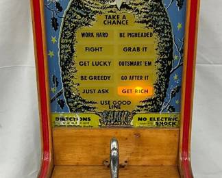 Wooden ‘How Can I Get What I Want’ Light-Up Game Machine, 10 x 11 1/2 x 28 