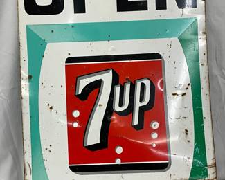 7UP Metal DS Open Sign, 20in x 27in