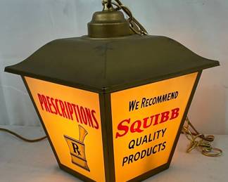 Squibb Promotional Lighted Hanging Pharmacy Lantern, 10 x 10 Inches