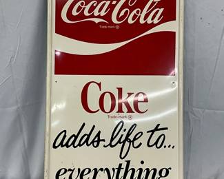 Coca-Cola “Adds Life to Everything” Sign, 18in x 36in