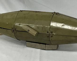 Submarine-Style Kids Metal Toy with Propeller, 16in by 4in