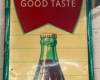 1960 Coke Vertical Fishtail Sign, 18 x 53