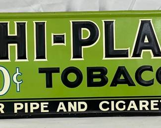 Hi-Plane Tobacco Embossed Tin Advertising Sign, 35in x 12in