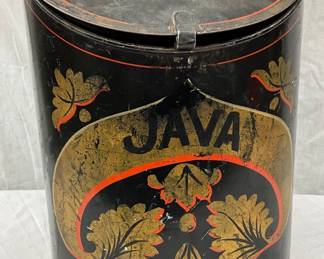 Early Painted Tin Coffee Bin, 11 1/2″ x 16 1/2″