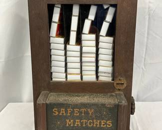 Wooden Safety Match Dispenser with Glass Front, 11×17 