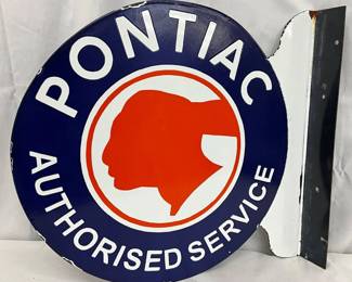 Pontiac Authorized Service DSP Flange Sign, 19 1/2 x 18 1/2