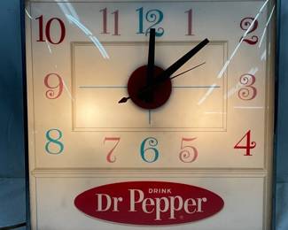 Dr Pepper Square Clock, 15in