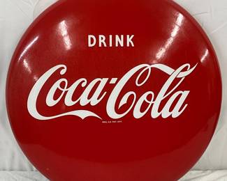 24in. Porc.  Drink Coca-Cola Button Sign