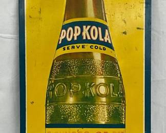Emb. Pop Kola Metal Sign, 10in x 27in