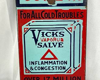 Porc. Vicks VapoRub Sign, 4in x 7in
