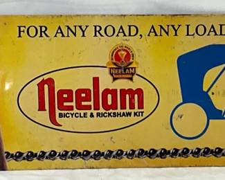 Neelam Bicycle & Rickshaw Kit Metal Sign, 16in x 6in