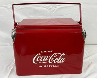 Coca-Cola Metal Cooler Box with Handle, Restored, 17×13 